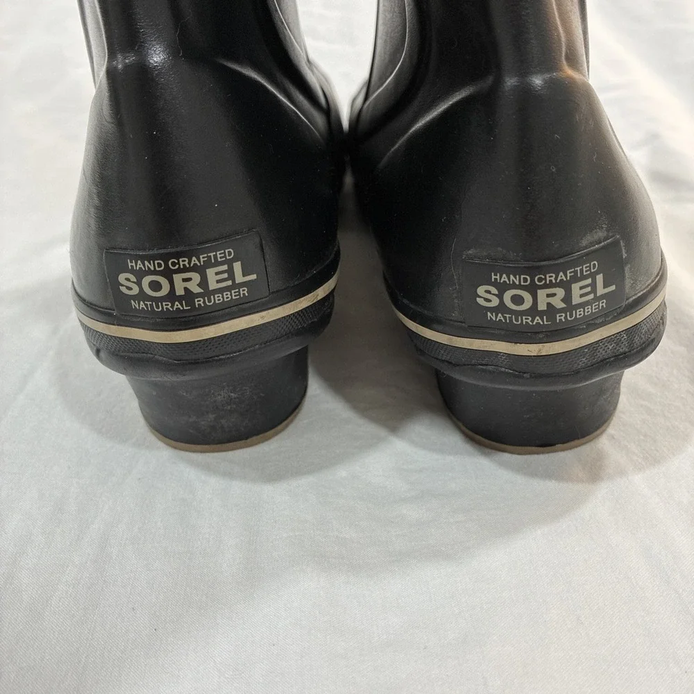Sorel‎ Rain Boots Womens Size 6.5 1973 Waterproof Black Rubber